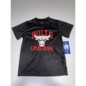 Chicago Bulls Youth Performance Shirt Black Size 10-12 NBA Ultra Game NWT